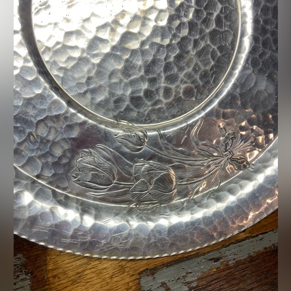 Vintage Kent Hammered wrought aluminum tray serving platter - Picture 4 of 5